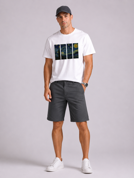 Denmark Printed Cotton Short - Dark Grey