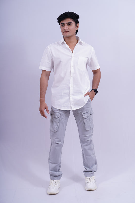 Premium Cotton Stretch Cargo - LT Grey