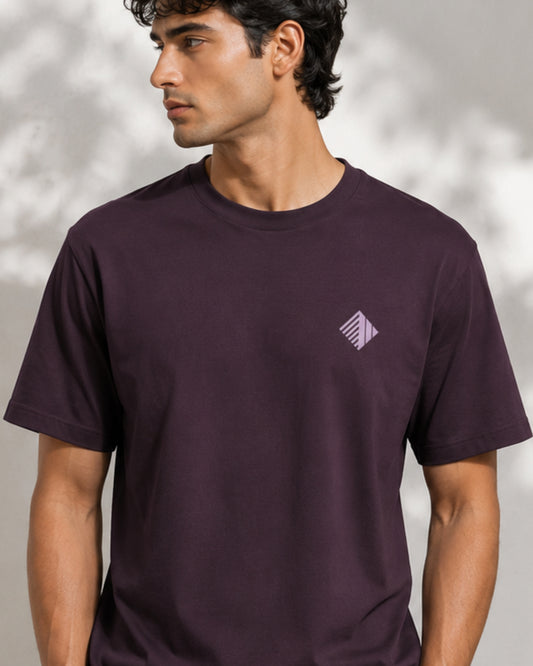 Gabardine T Shirt_Maroon_Logo