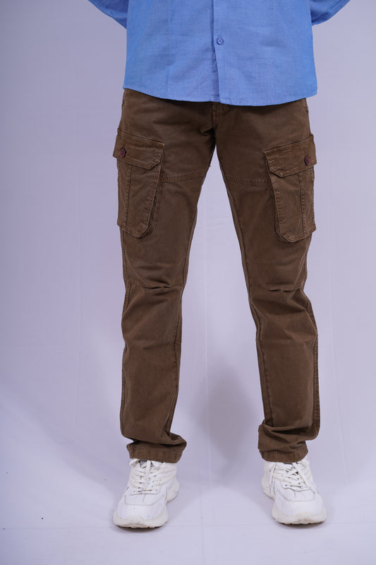 Premium Cotton Stretch Cargo - Brown