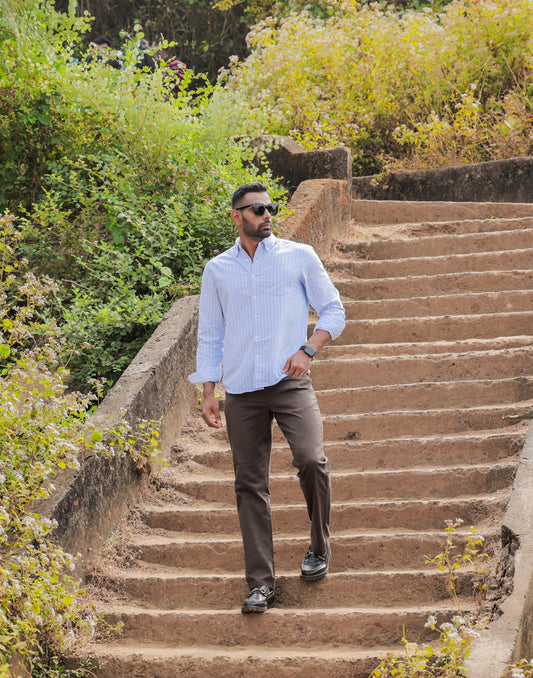 Premium Cotton Slub Trouser _Brown