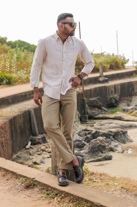 Premium Cotton Slub Trouser _Olive