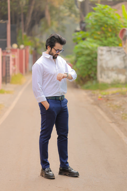 Premium Cotton Stretch Trouser - SB2416312 - NAVY