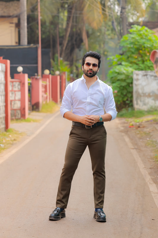 Premium Cotton Stretch Trouser - SB2416312 - OLIVE