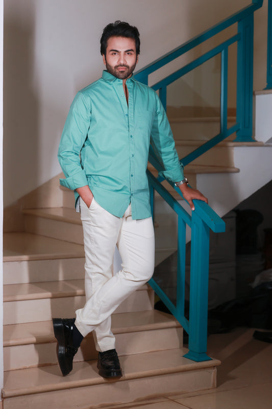 Premium Cotton Stretch Trouser - SB2416312 - CREAME