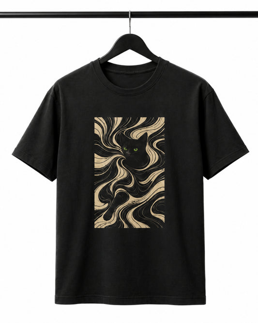 Gabardine T Shirt__Black Cat