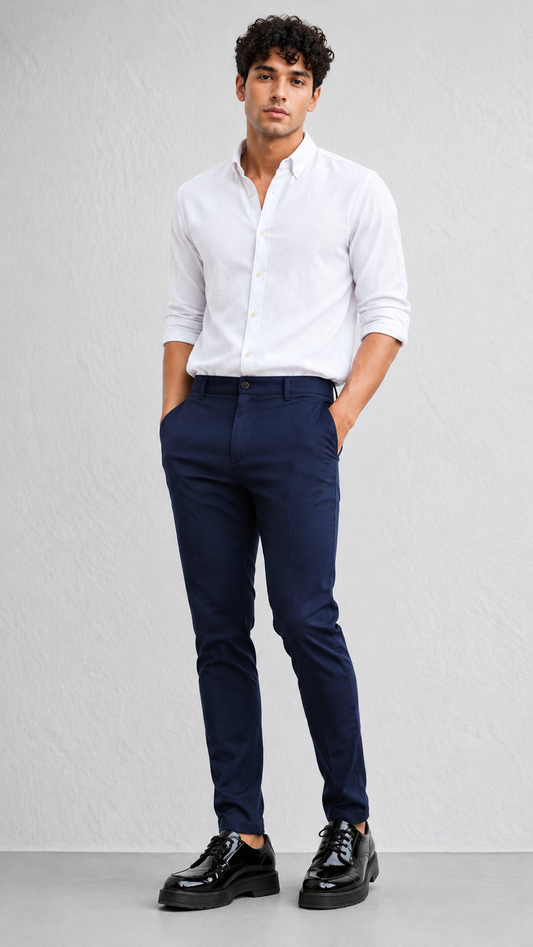 Premium Cotton Stretch Trouser - SB2416312 - NAVY