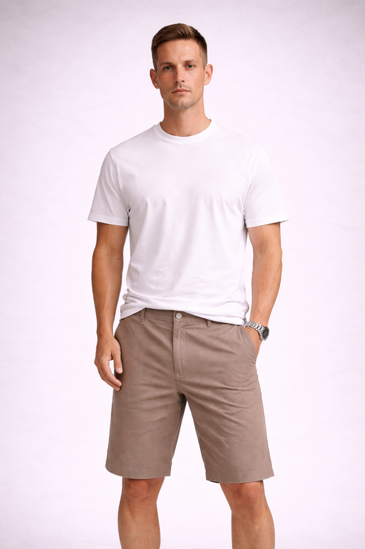 Denmark Printed Cotton Short - Creame