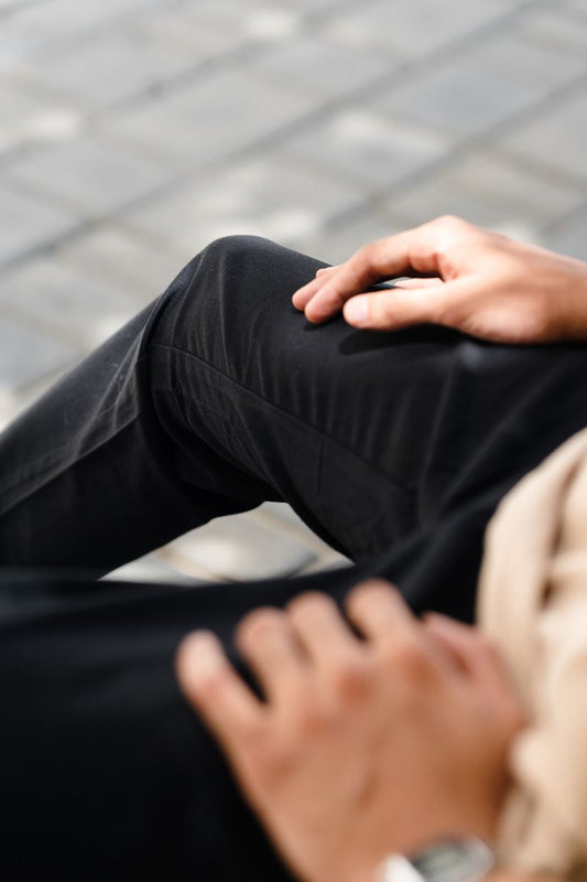 Fine Dobby Cotton Stretch Trouser Malta - Black