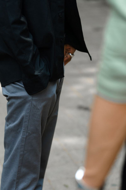 Fine Dobby Cotton Stretch Trouser Cambodia - Grey