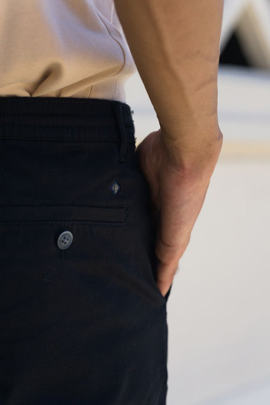 Cotton Stretch Jogger Denmark Peach - Black