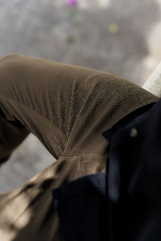 Elegant Printed Cotton Stretch Trouser Sp Planet - Brown