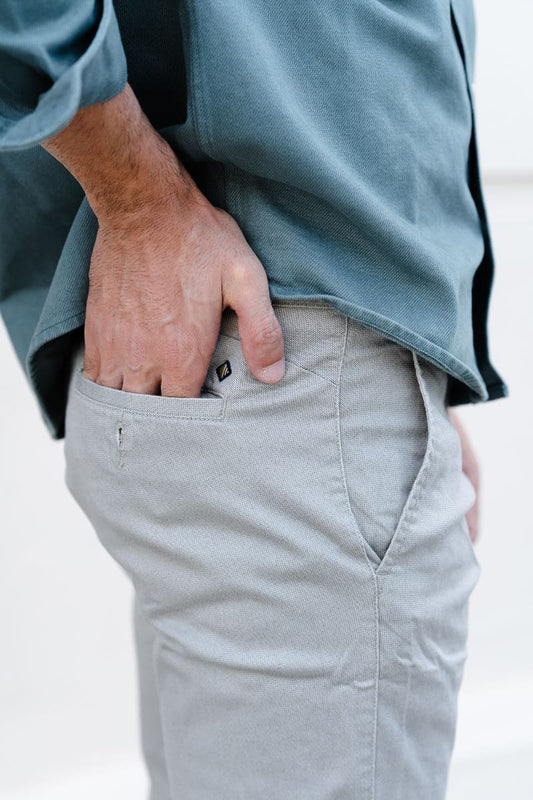 Elegant Printed Cotton Stretch Trouser Neptune - Grey