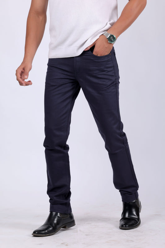 Premium Cotton Stretch Jeans - Navy Blue