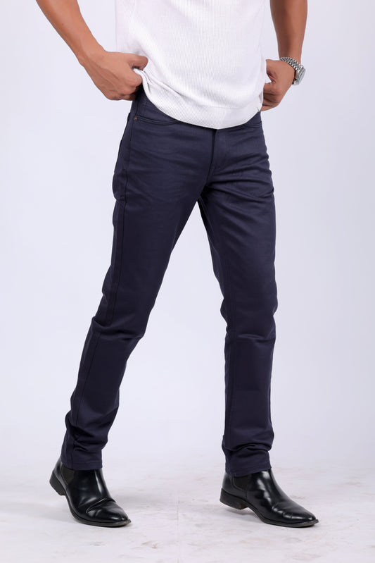 Premium Cotton Stretch Jeans - Navy Blue