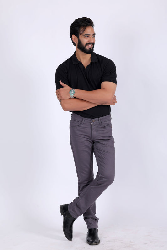 Premium Cotton Stretch Jeans - Dark Grey