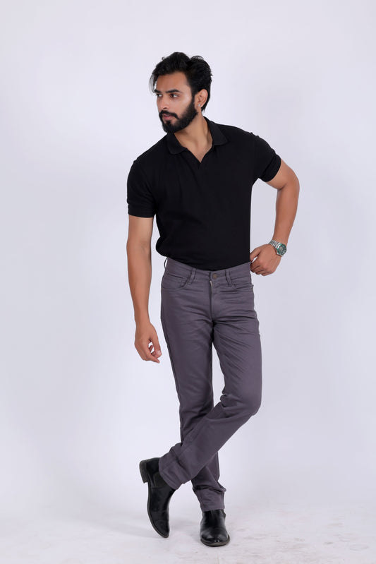 Premium Cotton Stretch Jeans - Dark Grey
