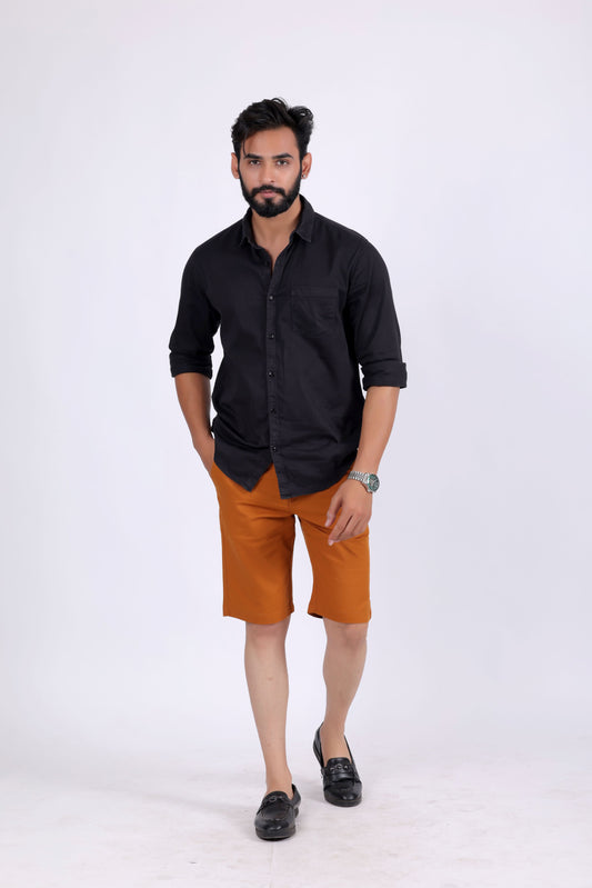 Moscow Plain Cotton Short - Brown