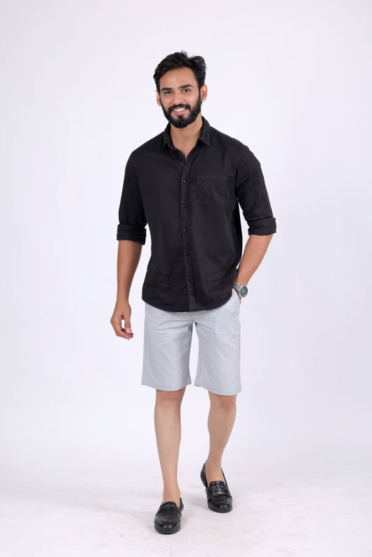 Moscow Plain Cotton Short - Grey