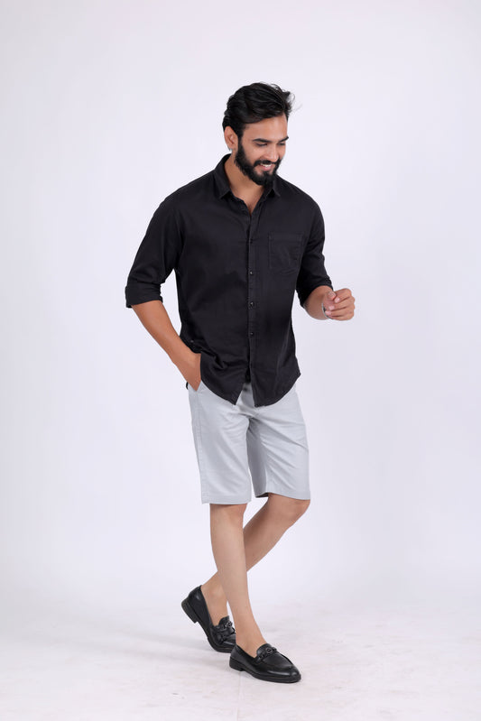 Moscow Plain Cotton Short - Grey