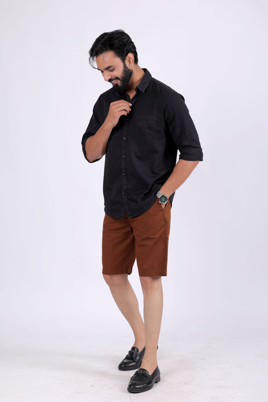 Zurich Premium Plain Cotton Short - Brown