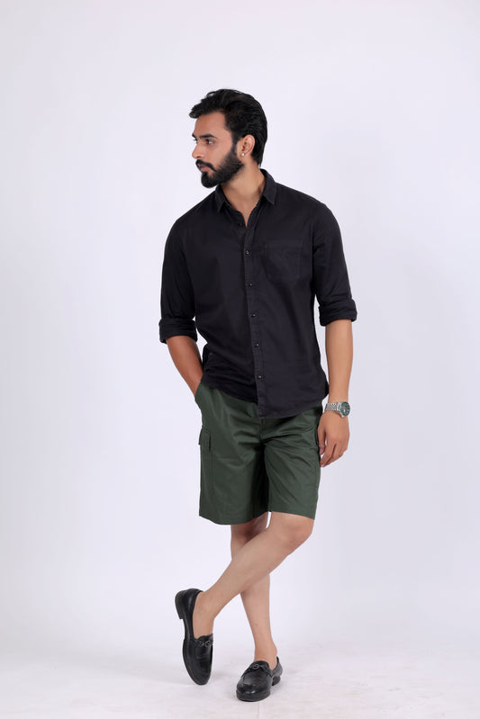 Zurich Elastane Premium Plain Cotton Short - Olive