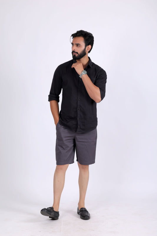 Zurich Premium Plain Cotton Short - Grey