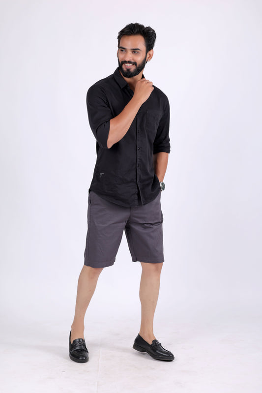 Zurich Premium Plain Cotton Short - Grey