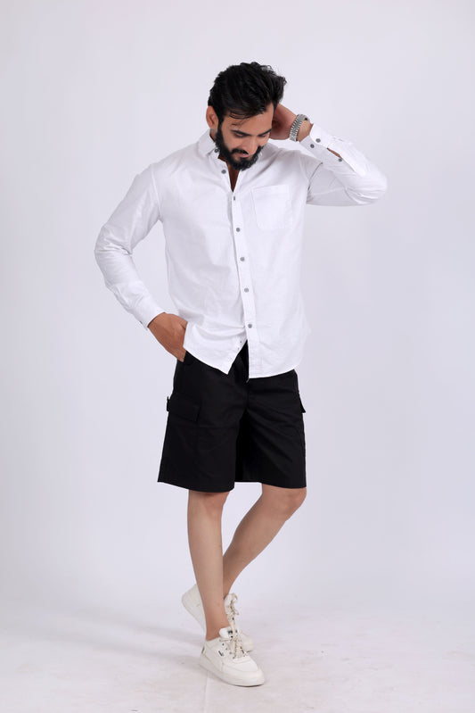 Zurich Elastane Premium Plain Cotton Short - Black