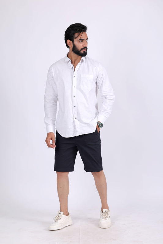 Denmark Printed Cotton Short - Navy Blue