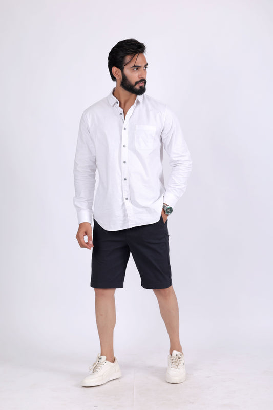 Denmark Printed Cotton Short - Navy Blue