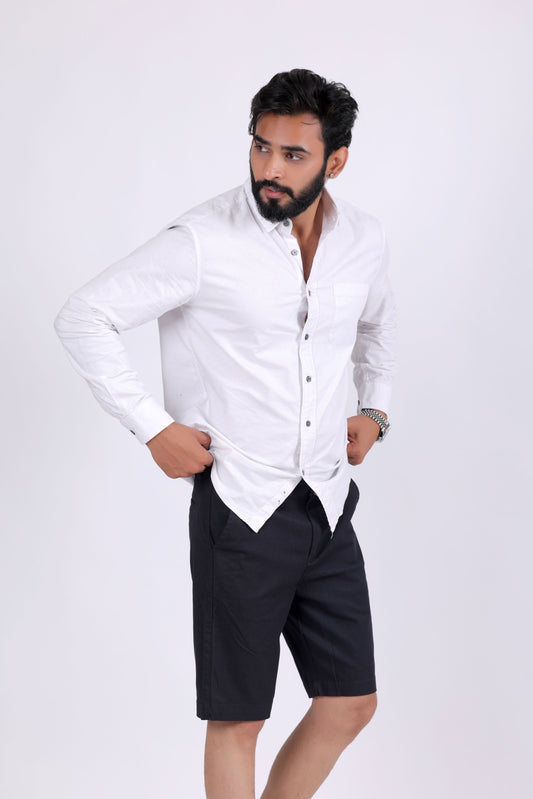 Denmark Printed Cotton Short - Navy Blue