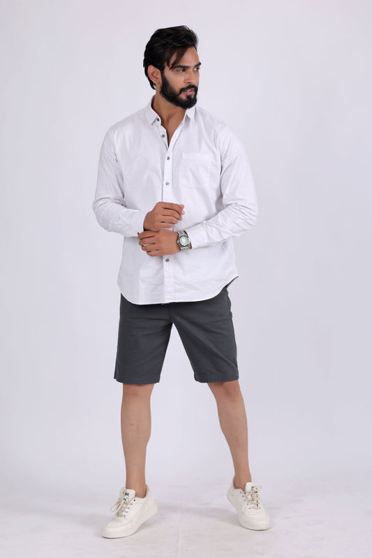 Denmark Printed Cotton Short - Dark Grey