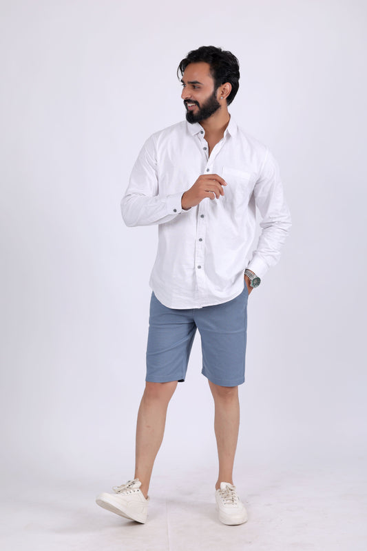 Denmark Printed Cotton Short - Blue