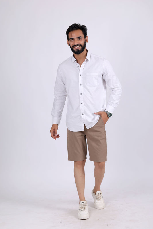 Denmark Printed Cotton Short - Creame