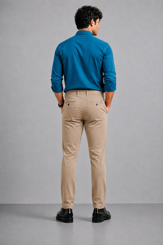 Premium Cotton Stretch Trouser - SB2416312 -Brown