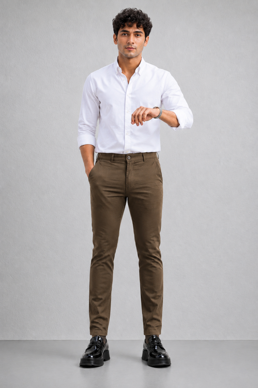 Premium Cotton Stretch Trouser - SB2416312 - OLIVE