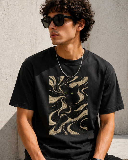 Gabardine T Shirt__Black Cat