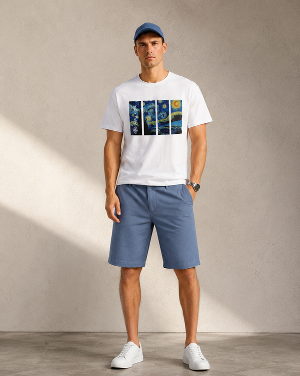 Denmark Printed Cotton Short - Blue