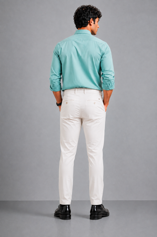 Premium Cotton Stretch Trouser  - SB2416312 - CREAME