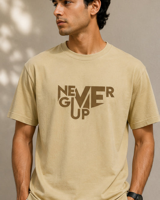 Gabardine T Shirt_Never Give up