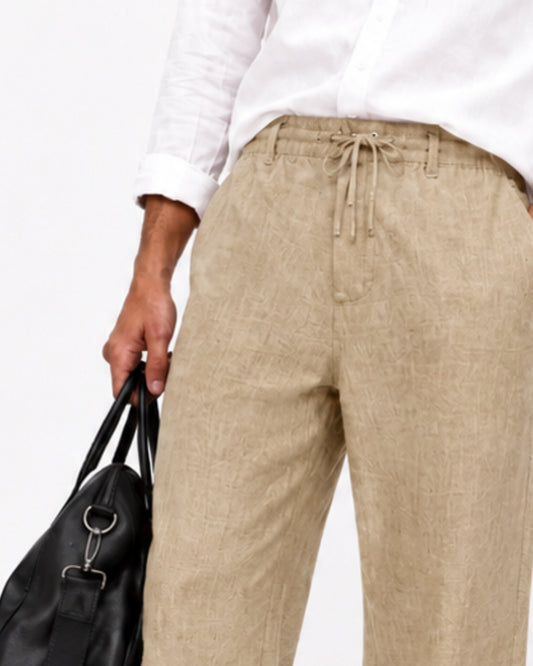 Airport Look Cotton Blended Pajama_Khakhi