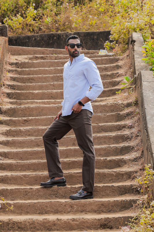 Premium Cotton Slub Trouser _Brown