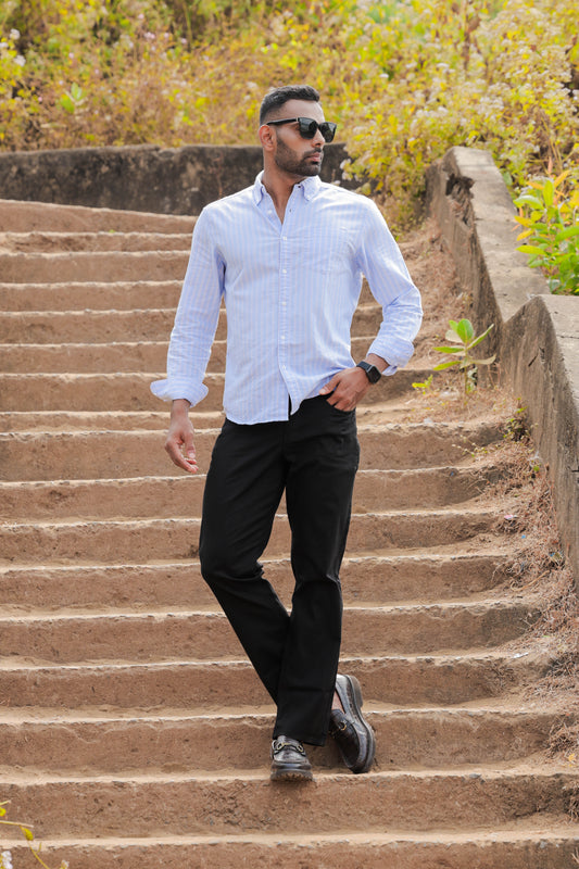 Premium Cotton Slub Trouser _Black