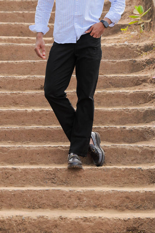 Premium Cotton Slub Trouser _Black