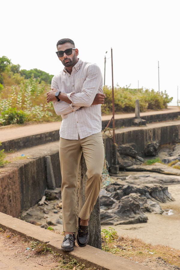 Premium Cotton Slub Trouser _Olive