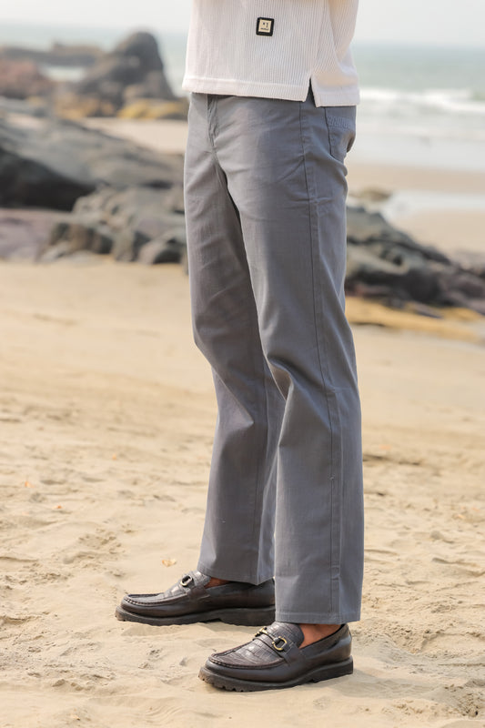 Premium Cotton Slub Trouser _Grey