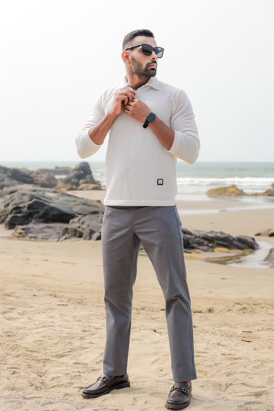 Premium Cotton Slub Trouser _Grey