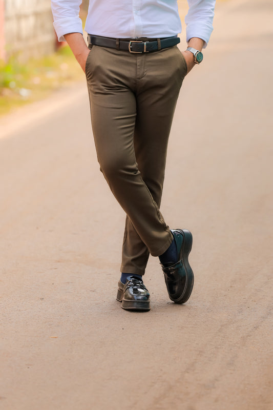Premium Cotton Stretch Trouser  - SB2416312 - OLIVE