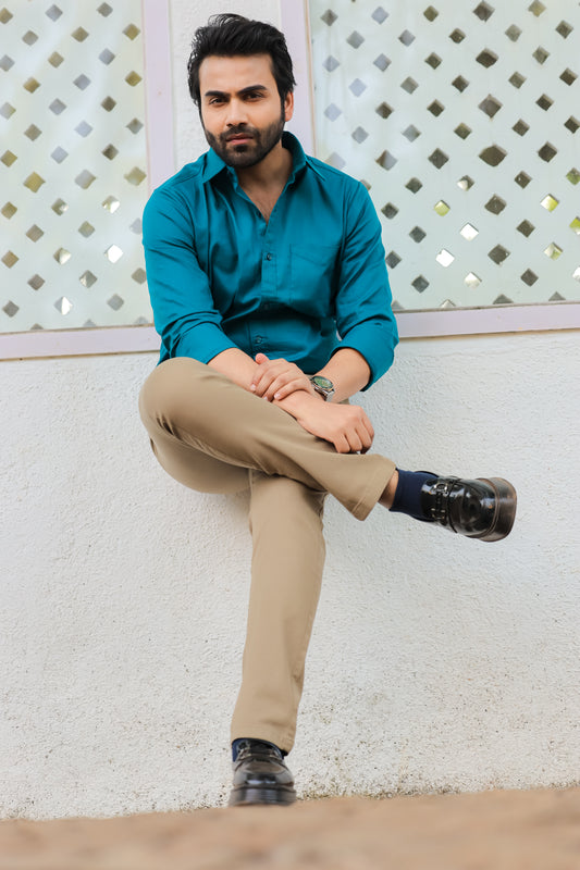 Premium Cotton Stretch Trouser  - SB2416325 -Brown